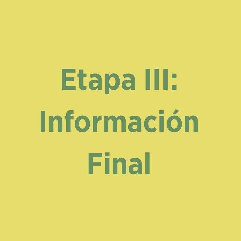 Etapa III: Información Final